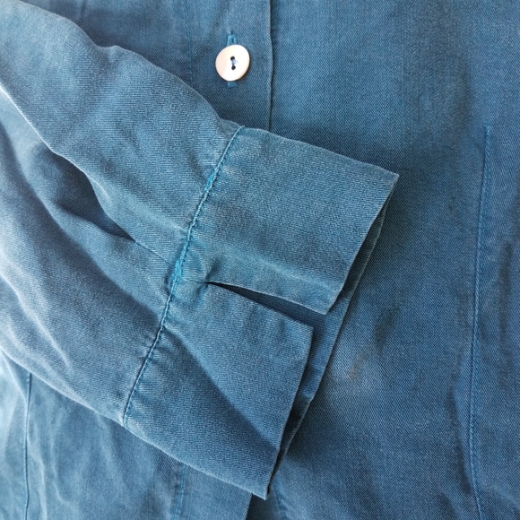 J. Jill Teal Blue Tencel Shirt, Sm. - Picture 5 of 7